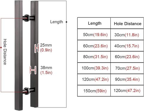 Push Pull Bar Handle,20 30 40 Inch Length Door Handle for Sliding Glass Door,Square Front Door Push Pull Handles for Mall Home Company,Stainless Steel in Saudi Arabia