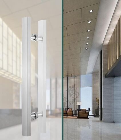 Push Pull Bar Handle,20 30 40 Inch Length Door Handle for Sliding Glass Door,Square Front Door Push Pull Handles for Mall Home Company,Stainless Steel in Saudi Arabia