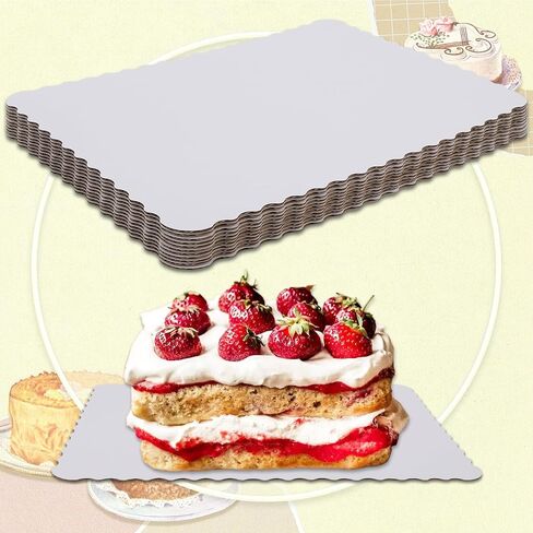 15 حزمة 19 × 14 بوصة ألواح كعكة مستطيل مقاوم للاسترخاء ، لوحة كعكة كعكة واحدة مموجة مميزة من لوحة الكعكة نصف ورقة للكعكة ، قاعدة الحلوى ، كب كيك وبيتزا الكيك (الذهب) in Kuwait