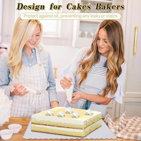 15 حزمة 19 × 14 بوصة ألواح كعكة مستطيل مقاوم للاسترخاء ، لوحة كعكة كعكة واحدة مموجة مميزة من لوحة الكعكة نصف ورقة للكعكة ، قاعدة الحلوى ، كب كيك وبيتزا الكيك (الذهب) in Kuwait