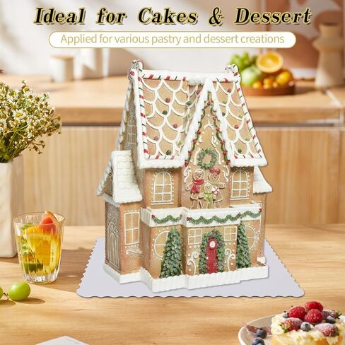 15 حزمة 19 × 14 بوصة ألواح كعكة مستطيل مقاوم للاسترخاء ، لوحة كعكة كعكة واحدة مموجة مميزة من لوحة الكعكة نصف ورقة للكعكة ، قاعدة الحلوى ، كب كيك وبيتزا الكيك (الذهب) in Kuwait