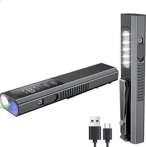 Pro Edc Flahlight Flat مع شعاع أخضر ، وضوء الأشعة فوق البنفسجية وسرد LED الأبيض ، و IPX4 ، و 1300 Lumens Protable Pocket Lights مع مغناطيس للتخييم في الهواء الطلق والسفر (الأسود) in Kuwait