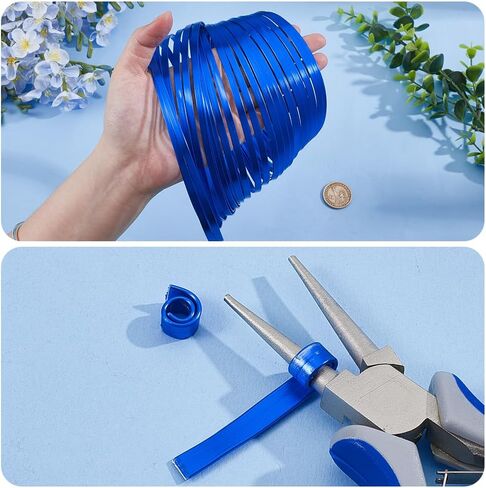 NBEADS 32.8 Feet Aluminum Wire, 5mm Wide Flat Craft Wire for Jewelry Making, DIY Sculpture, Bezel and Art Crafts, Green in Saudi Arabia