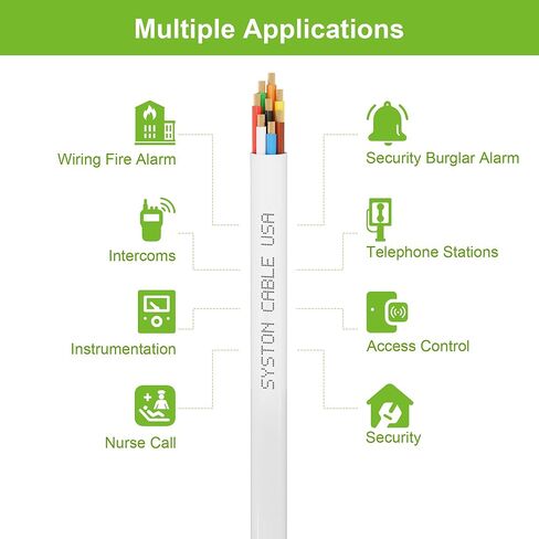 Syston 18/6 Fire Security Station Station Station Control Control Cable Wire ، CMP/CL3P المصنوع من قناة CMP/CL3P محمية بنسبة 100 ٪ من النحاس UL/ETL ، ROHs مقاومة للأشعة فوق البنفسجية لتطبيقات الجهد المنخفض الداخلي/الخارجي الاستخدام in Kuwait