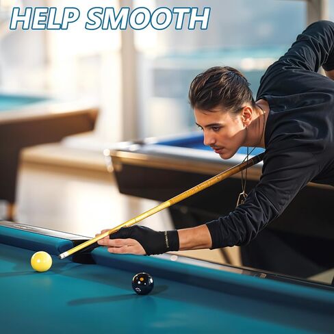 Xindojuz 2 PCS Pool Glove اليد اليسرى ، 3 البلياردو المتين قفازات SNOOKER احترافية جديلة القفازات الرياضية القفازات الأحجام الشعبية للرجال والنساء (أسود) in Kuwait