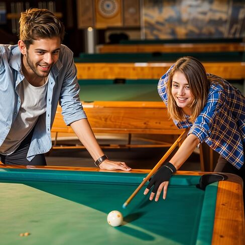 Xindojuz 2 PCS Pool Glove اليد اليسرى ، 3 البلياردو المتين قفازات SNOOKER احترافية جديلة القفازات الرياضية القفازات الأحجام الشعبية للرجال والنساء (أسود) in Kuwait