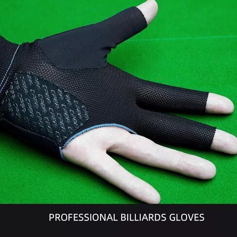 CPBA Billiards Glove 3 Finger Pool Glove من أجل اليد اليسرى ، مخيط مزدوج متين ، SNOOKER CUE SPORT GLOVE أحجام شعبية للرجال والنساء in Kuwait
