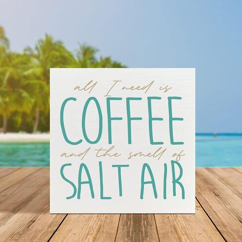 Beach Nursery Room Wooden Box Sign, A Salty Little Sweetheart, Inspirational Nursery Bedroom Desk Decor, Motivational Kids Room Nursery Decoration, Nursery Baby Shower Gifts for Newborn Baby Boys in Kuwait