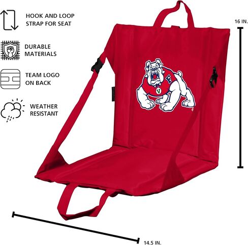 العلامات التجارية الشعار NCAA مقعد ملعب قابل للطي محمول مع دعم الظهر - 16 "× 14.5" منطقة الجلوس ، وحجم واحد ، ولون الفريق ، ومثالي للأحداث في الهواء الطلق والرياضية in Saudi Arabia