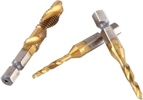 6pcs m3-m10 المسمار الحفر البتات الحفر الصنابير مجموعة metric bit 1/4 بوصة التغيير السداسي (m5 (1pc)) in Kuwait