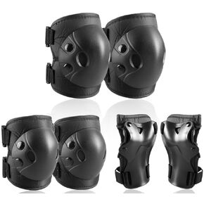 Cockchafer Kids and Youth Knee Elbow Wrist Guards Protective Gear Set for Skateboarding, Roller Skating, Inline Skating, Scooter Riding, BMX Biking (Black, Medium) in Saudi Arabia