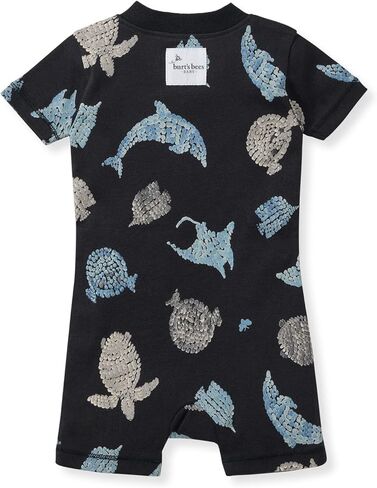 Burt's Bees Baby Unisex Baby Short Sleeve Pajamas, One-Piece Sleeper Romper PJs, Snug Fit for Infants 3 to 24 Months, Juice Box in Kuwait