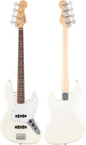 Fender Standard Jazz Bass - حزمة سوداء مع حزام ومجموعة تنظيف الجيتار والفيديو التعليمي أوستن بازار in Kuwait