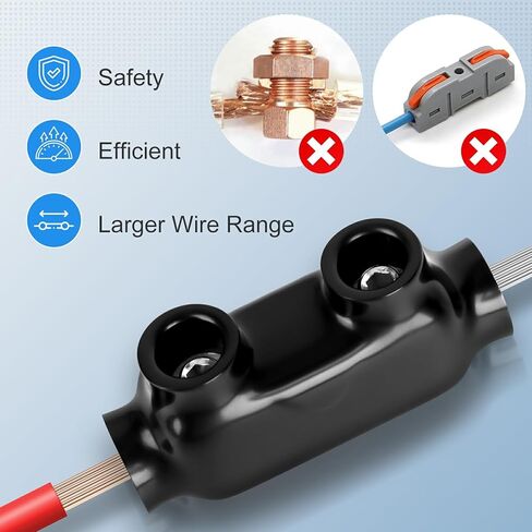 10 PCS موصلات سلك معزولة سوداء في الخط الموصل 2 منفذ موصل متعدد الكابلات ثنائي الجوانب شبيهة الكبلات توصيلات طرفية للطاقة الكهربائية (نطاق 2-14 سلك) in Kuwait