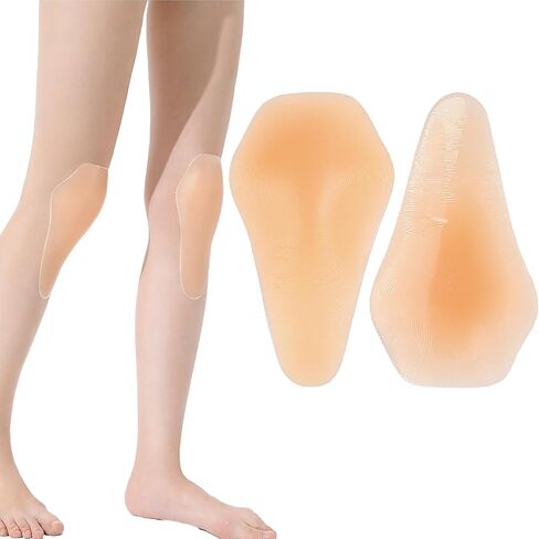 Silicone Knee Pads,Adhesive Knee Brace KneePad for Skiing Skating,Snowboarding,Ateboarding,Roller Skating,Rollerblading,Dancing,Unisex,Skin,L in Kuwait