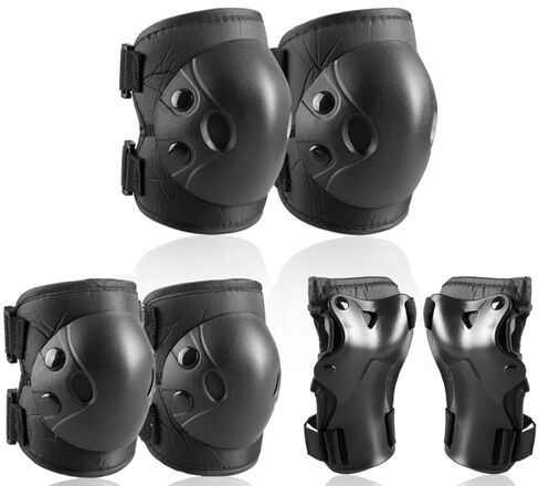 Cockchafer Kids and Youth Knee Elbow Wrist Guards Protective Gear Set for Skateboarding, Roller Skating, Inline Skating, Scooter Riding, BMX Biking (Black, Medium) in Saudi Arabia