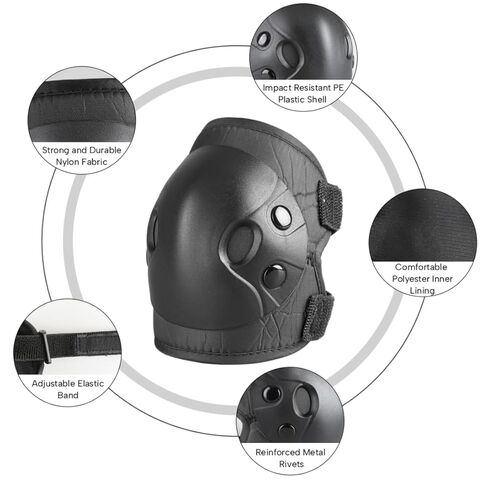 Cockchafer Kids and Youth Knee Elbow Wrist Guards Protective Gear Set for Skateboarding, Roller Skating, Inline Skating, Scooter Riding, BMX Biking (Black, Medium) in Saudi Arabia