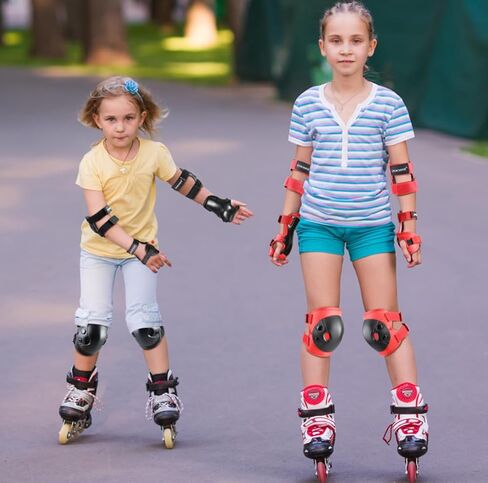 Cockchafer Kids and Youth Knee Elbow Wrist Guards Protective Gear Set for Skateboarding, Roller Skating, Inline Skating, Scooter Riding, BMX Biking (Black, Medium) in Saudi Arabia