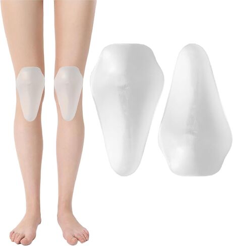 Silicone Knee Pads,Adhesive Knee Brace KneePad for Skiing Skating,Snowboarding,Ateboarding,Roller Skating,Rollerblading,Dancing,Unisex,Skin,L in Kuwait