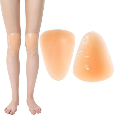 Silicone Knee Pads,Adhesive Knee Brace KneePad for Skiing Skating,Snowboarding,Ateboarding,Roller Skating,Rollerblading,Dancing,Unisex,Skin,L in Kuwait
