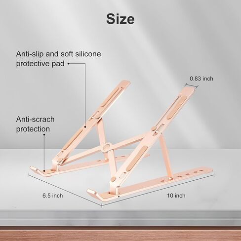 Laptop Stand for Desk,Ergonomic,Portable, Adjustable, Ultra-Thin,Ventilated Cooling Notebook, Computer Stand for 10-16 inch, ABS+Silicone,for 10-16 inch MacBook (Starlight) in Kuwait