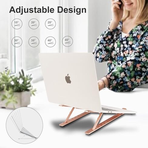 Laptop Stand for Desk,Ergonomic,Portable, Adjustable, Ultra-Thin,Ventilated Cooling Notebook, Computer Stand for 10-16 inch, ABS+Silicone,for 10-16 inch MacBook (Starlight) in Kuwait