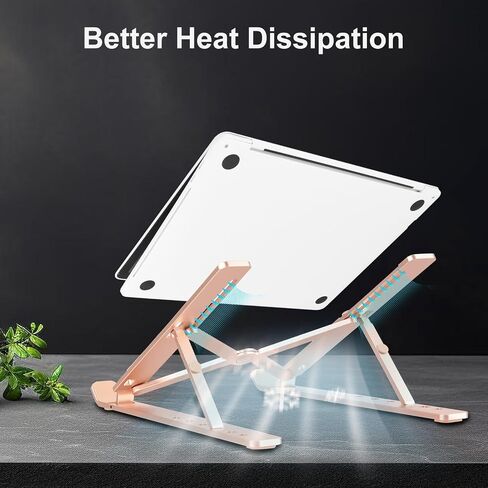 Laptop Stand for Desk,Ergonomic,Portable, Adjustable, Ultra-Thin,Ventilated Cooling Notebook, Computer Stand for 10-16 inch, ABS+Silicone,for 10-16 inch MacBook (Starlight) in Kuwait
