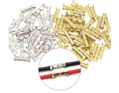 50/100/200pcs 453 U-shaped Terminal Tab Cold Inserts Connectors Cold Terminal Small Teeth Fascia Terminal, 0.3-1.5mm2 (Color : Gold, Size : 100Pcs) in Saudi Arabia
