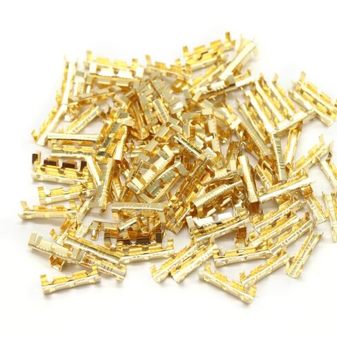 50/100/200pcs 453 U-shaped Terminal Tab Cold Inserts Connectors Cold Terminal Small Teeth Fascia Terminal, 0.3-1.5mm2 (Color : Gold, Size : 100Pcs) in Saudi Arabia