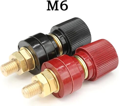 Black+Red/Set Wire Bost Post Post Thread Screw M4 M5 M6 M8 M10 بطارية مشابك لحام العاكس محطة توصيل محطة توصيل محطة توصيل الطاقة (اللون: M10 النحاس ، الحجم: 2pcs (1 أحمر 1 أسود)) in Saudi Arabia