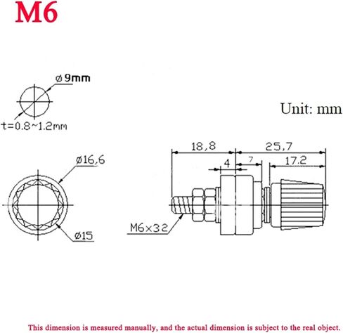 Black+Red/Set Wire Bost Post Post Thread Screw M4 M5 M6 M8 M10 بطارية مشابك لحام العاكس محطة توصيل محطة توصيل محطة توصيل الطاقة (اللون: M10 النحاس ، الحجم: 2pcs (1 أحمر 1 أسود)) in Saudi Arabia