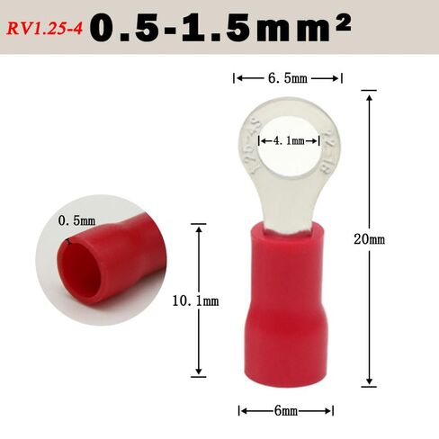 50PCS RV1.25-4 RV2-3 RV2-4 RV3.5-4 RV5.5-4 صرف طرفي الأسلاك لصق العزل PVC الدائري الدائري CONDENT END CABLE (اللون: الأزرق ، الحجم: RV3.5-4) in Saudi Arabia