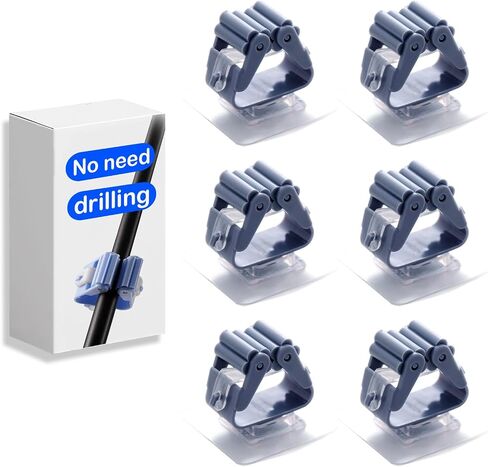Gray 6-Pack Fishing Rod Holders for Garage, Wall, Boat – No-Drill Adhesive Rod Rack for 0.08"-0.79" Fishing Poles – Modular Storage Clips for Home, Car, Deck, and More in Saudi Arabia