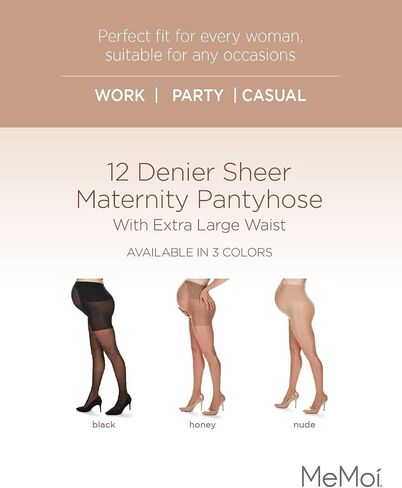 MeMoi Maternity Sheer Pantyhose for Women, 12 Denier Pregnancy Hosiery in Saudi Arabia