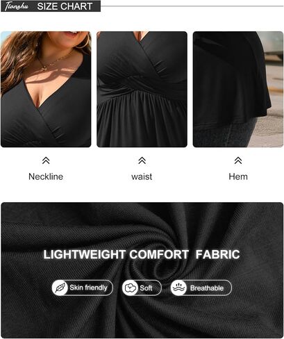 TIANZHU المرأة حجم كبير بلايز أنيقة التفاف قميص قصير الأكمام سترة علوية الخامس الرقبة منخفضة قطع بلوزة لطيف in Saudi Arabia