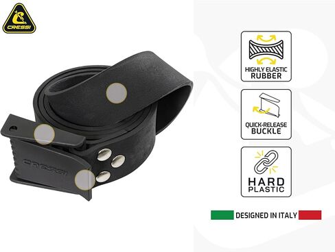 CRESSI Rodi Quick-Release Elastic Belt w/Plastic Buckle, Black in Saudi Arabia