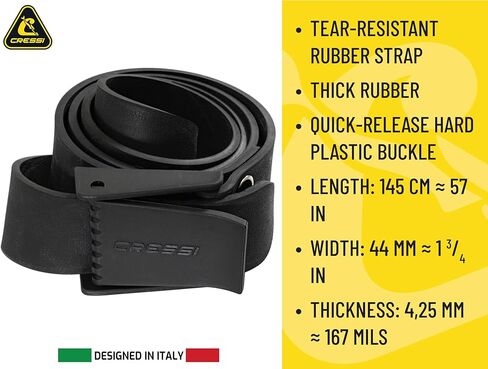 CRESSI Rodi Quick-Release Elastic Belt w/Plastic Buckle, Black in Saudi Arabia