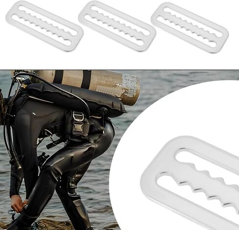 4PCS Scuba Weight Belt Keepers for 2 Inch Webbing Belts 6x2.3cm 316 Stainless Steel Scuba Weight Belt Clips for Diving or Other Water Sports Silver in Saudi Arabia