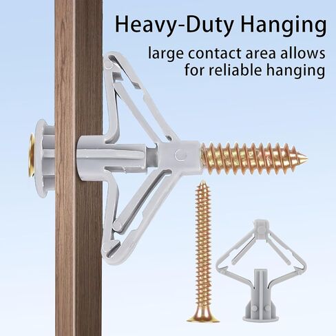 Drywall Anchors and Screws Assortment Kit 300PCS, 7 Types, 150 Heavy Duty Sheetrock Anchors and 150 Philips Self Drilling Screws Hardware Set, Easy for Dry Wall, Shelve, Hanging and Mounting in Saudi Arabia