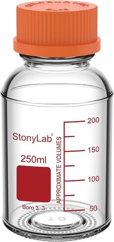 stonylab Media Storage Bottle with GL45 Orange Screw Cap, Borosilicate Glass, 1000ml, for Laboratory Use, 1 Piece in Saudi Arabia