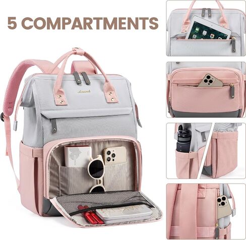 LOVEVOOK Laptop Backpack for Women, 15.6 Inch Work Business Backpacks Purse With Large Capacity, Waterproof Nurse Bag College Bookbag for School, Waterproof Casual Daypack for Travel in Saudi Arabia