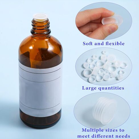 60 PCS Salt and Pepper Shaker Stoppers Plugs ، 6 Salive Salt Salt Shaker Plug Place ، قبعات نهاية مستديرة قابلة لإعادة الاستخدام للأسفل (11/13/15/17/19/24 مم) in Kuwait