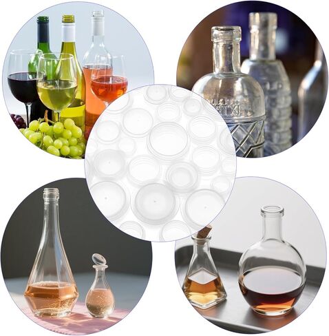 60 PCS Salt and Pepper Shaker Stoppers Plugs ، 6 Salive Salt Salt Shaker Plug Place ، قبعات نهاية مستديرة قابلة لإعادة الاستخدام للأسفل (11/13/15/17/19/24 مم) in Kuwait