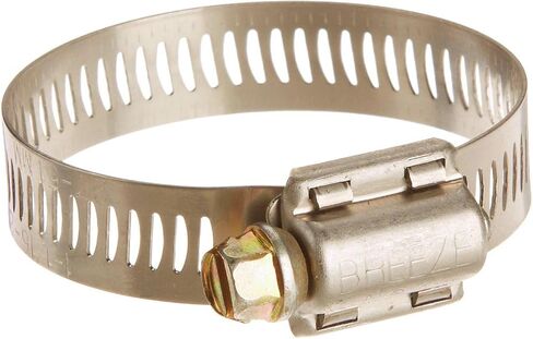 Breeze Power-Seal Stainless Steel Hose Clamp, Worm-Drive, SAE Size 20, 13/16 to 1-3/4 Diameter Range, 1/2 Bandwidth (Pack of 10) Model: 62020 Car/Vehicle Accessories/Parts in Saudi Arabia