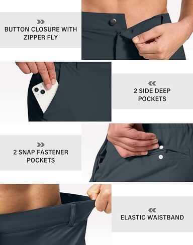 رجال الجولف للرجال سراويل سراويل رفيعة فلادة سروال سروال العمل فستان غير رسمي الجري للرجال مع 5 جيوب in Kuwait