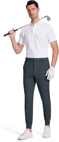 رجال الجولف للرجال سراويل سراويل رفيعة فلادة سروال سروال العمل فستان غير رسمي الجري للرجال مع 5 جيوب in Kuwait