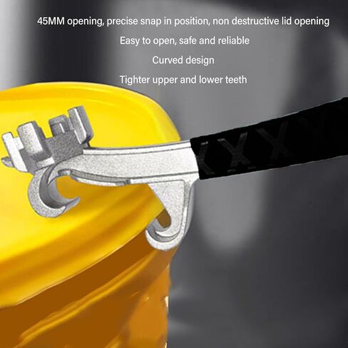 Bucket Opener Pail Opener Opener Lid Remover Tool Aluminum Alloy Multipurpose Can Opener Wrench for Industrial Home Use 2PCS (Silver + Black Anti Slip Cover) in Saudi Arabia