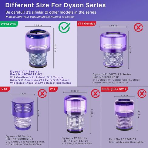 3 Pack V15 Vacuum Filters Replacement for Dyson-V15 Detect, V15 Detect Absolute, V15 Submarine, Dyson-V11 Animal Filter, Dyson-V11 Filter, Dyson-V15 Detect Filter, Part 970013-02 in Saudi Arabia