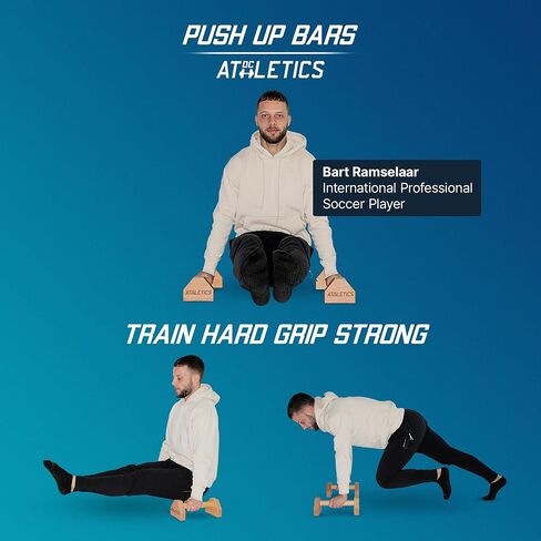 DC Athletics® -Parallettes -قضبان الدفع الخشبية للسلايينات ، واليد ، وتمارين Planche & Floor -basebar القوي مع وسادات مضادة للزلزال in Kuwait