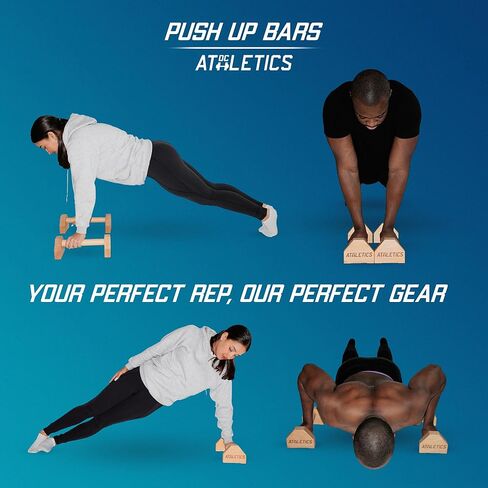 DC Athletics® -Parallettes -قضبان الدفع الخشبية للسلايينات ، واليد ، وتمارين Planche & Floor -basebar القوي مع وسادات مضادة للزلزال in Kuwait